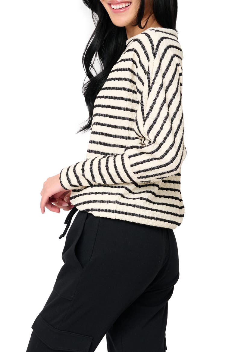 Slouchy Stripe Sweater, Alternate, color, NATURAL/BLACK STRIPE