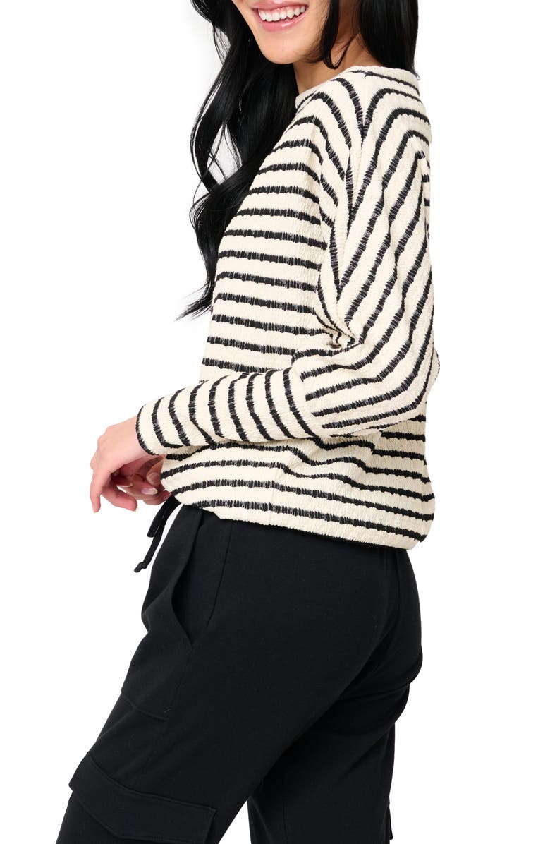 GIBSONLOOK Slouchy Stripe Sweater, Alternate, color, Natural/Black Stripe