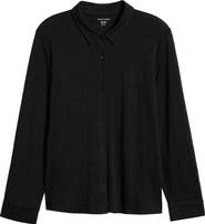Eileen Fisher Classic Collar Organic Linen Button-Up Shirt