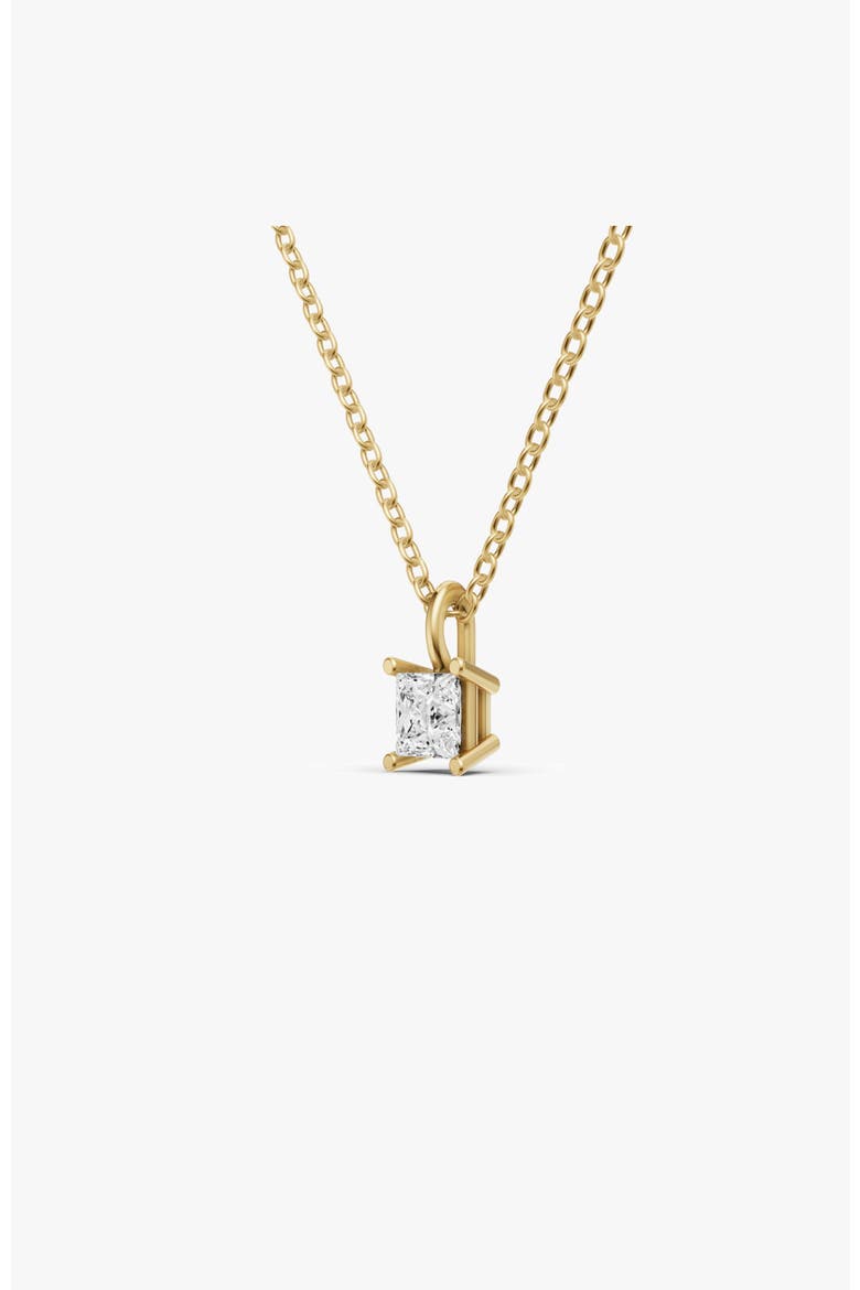 14K Gold 0.75 ct Lab Grown Princess Cut Diamond Solitaire Pendant with Bail, Alternate, color, Yellow Gold