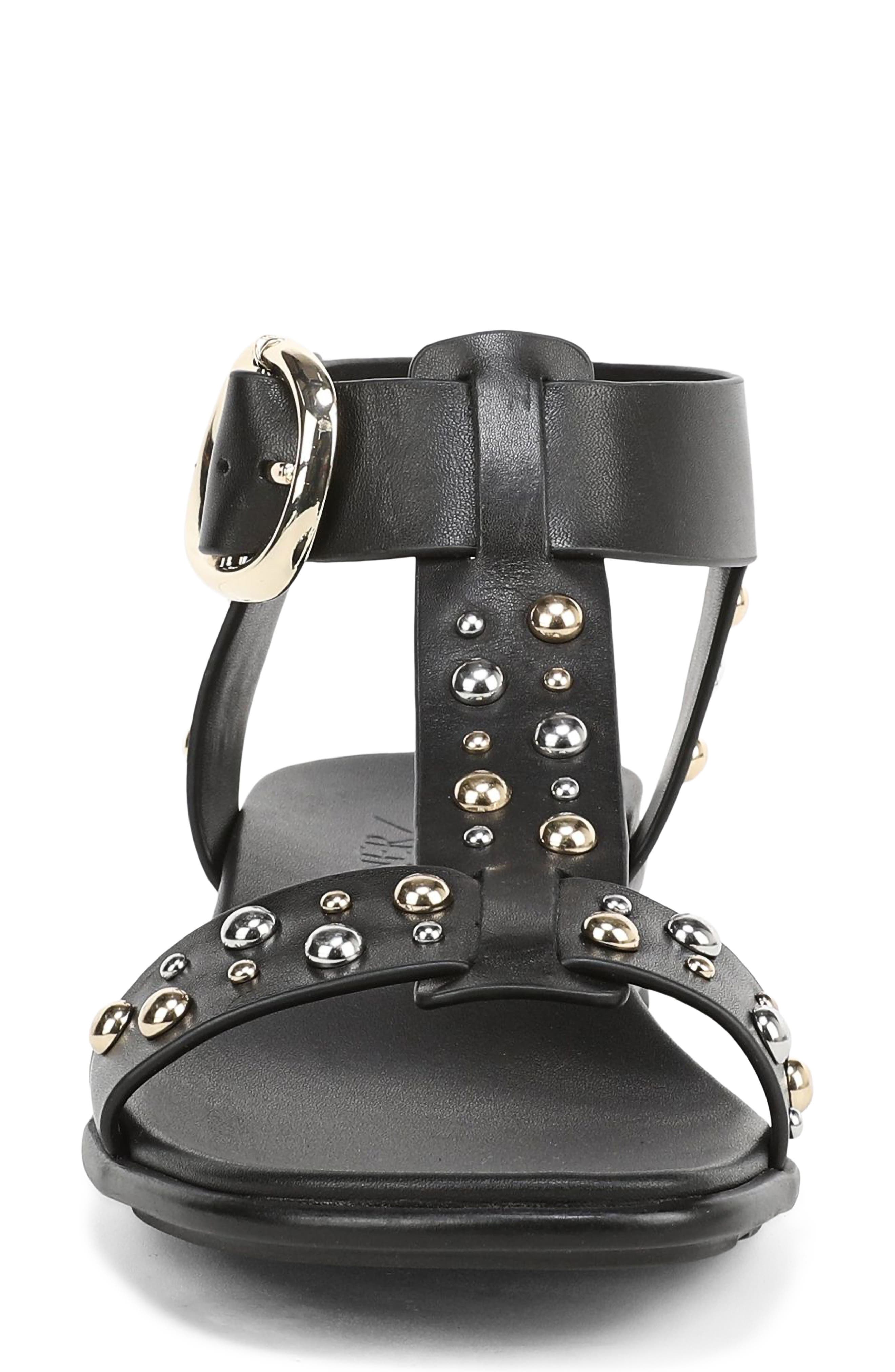 Brandy T-Strap Sandal, Alternate, color, BLACK STUDDED LEATHER