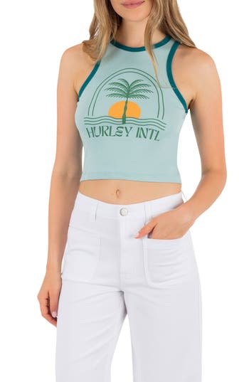 Hurley Tranquil Sea Graphic Tank In Canal Blue