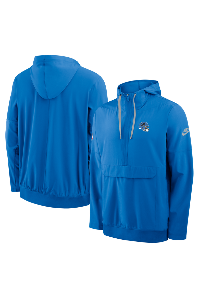 Men's Nike Blue Detroit Lions Sideline Broken Rules Alternate Anorak Half-Zip Hooded Jacket, Main, color, Blue