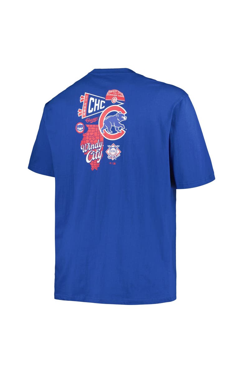 PROFILE Men's Profile Royal Chicago Cubs Big & Tall Split Zone T-Shirt, Alternate, color, 