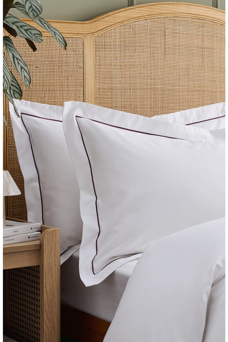 Premium Luxury Sateen Cotton Oxford Style Pillow Sham Pairs, Alternate, color, Fig