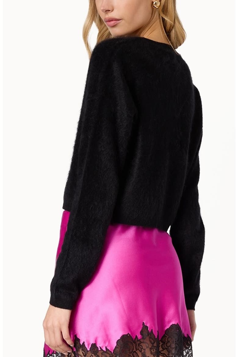 Benning Brushed Cashmere Cardigan, Alternate, color, BLACK