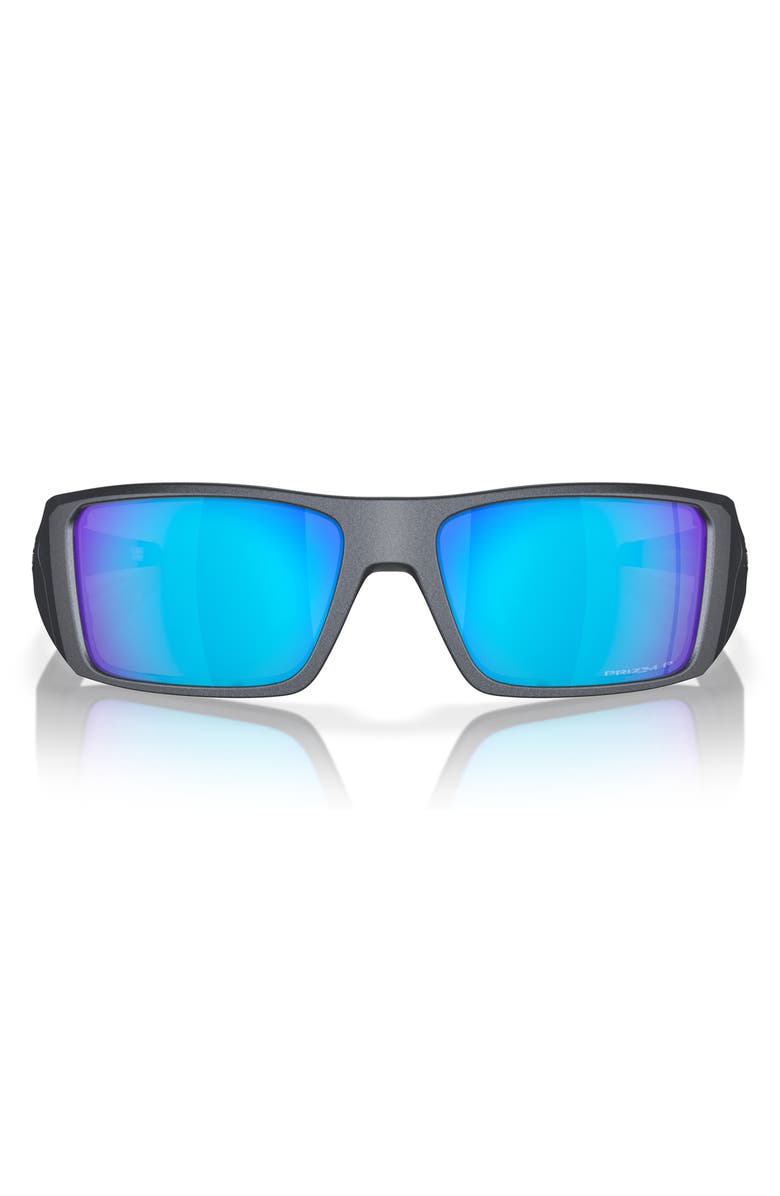 Oakley Heliostat 61mm Prizm<sup>™</sup> Polarized Rectangular Sunglasses, Main, color, Sapphire