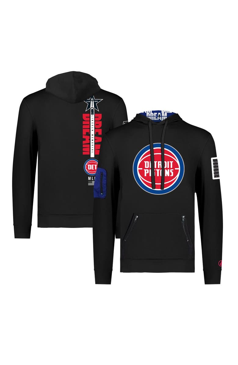 FISLL Unisex FISLL x Black History Collection  Black Detroit Pistons Pullover Hoodie, Alternate, color, 