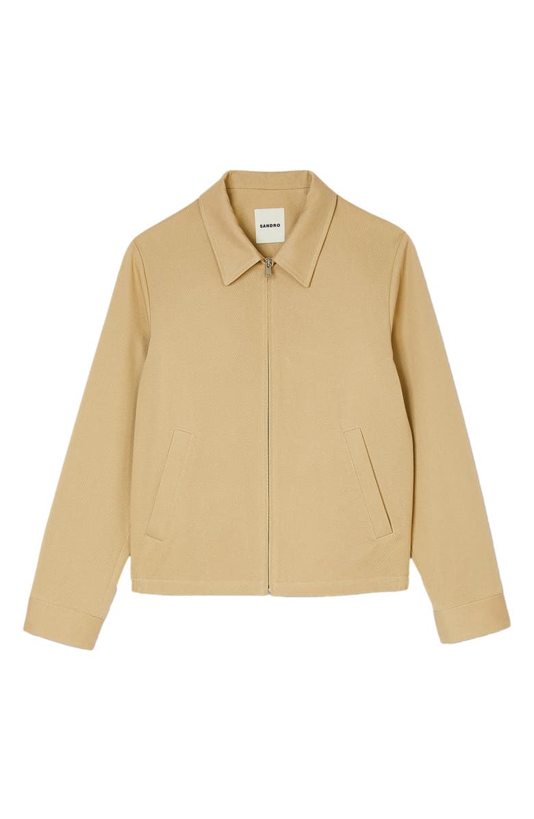 SANDRO Cotton Twill Zip Jacket, Alternate, color,