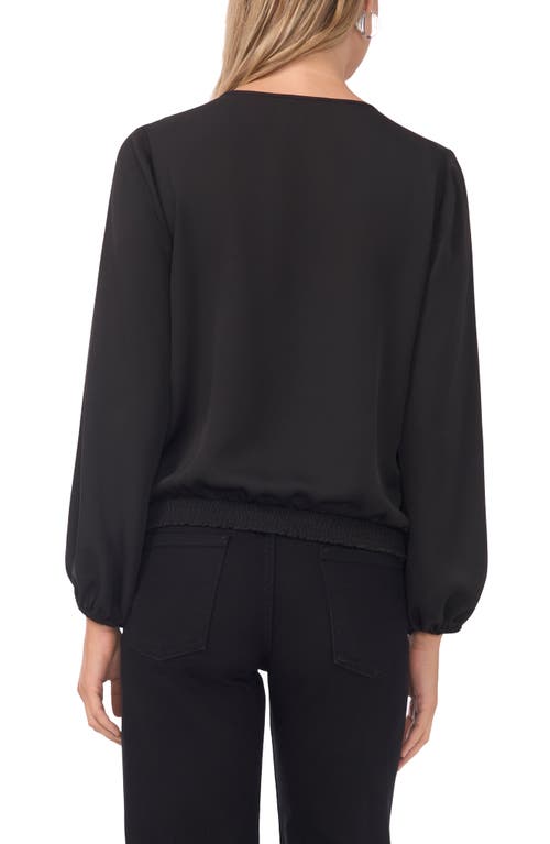 Vince Camuto Split Neck Top In Black
