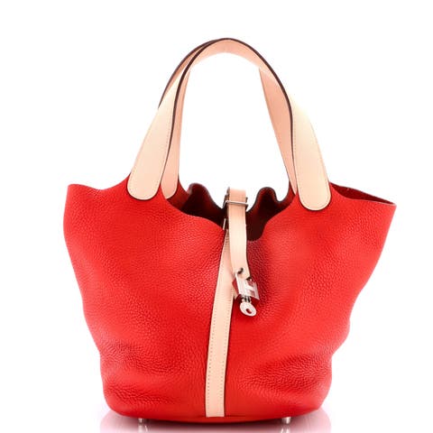 Bicolor Picotin Lock Bag Clemence with Swift MM