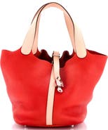 Pre-Owned Hermes Bicolor Picotin Lock Bag Clemence with Swift MM