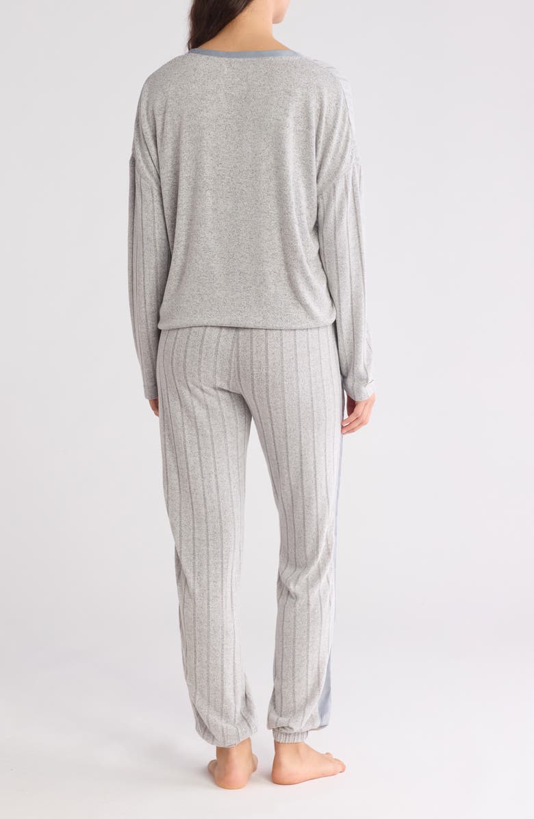 Ted Baker London Rib Knit Jogger Pajamas, Alternate, color, Silver Heather