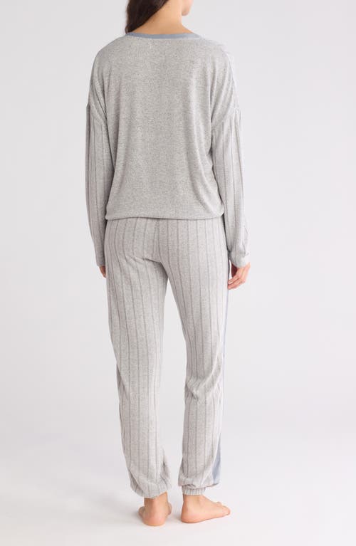 Ted Baker London Rib Knit Jogger Pajamas In Silver Heather