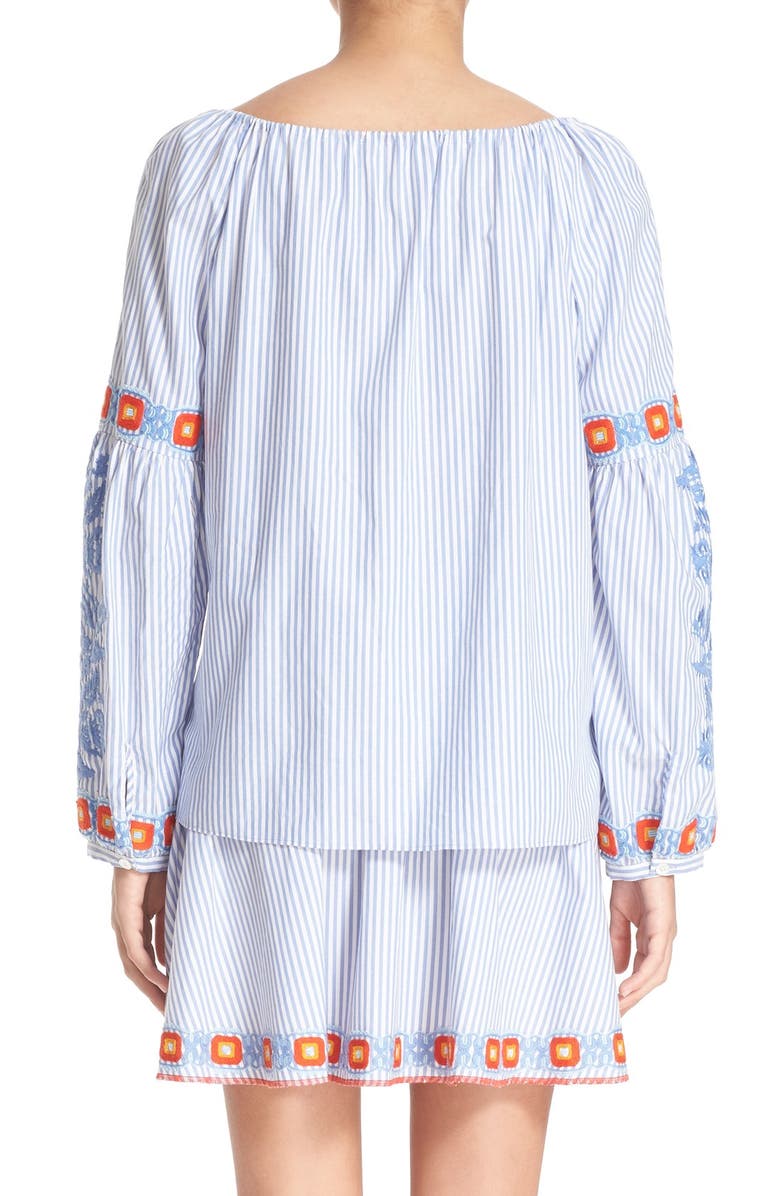 Tory Burch 'Madison' Embroidered Cotton Tunic, Alternate, color, 