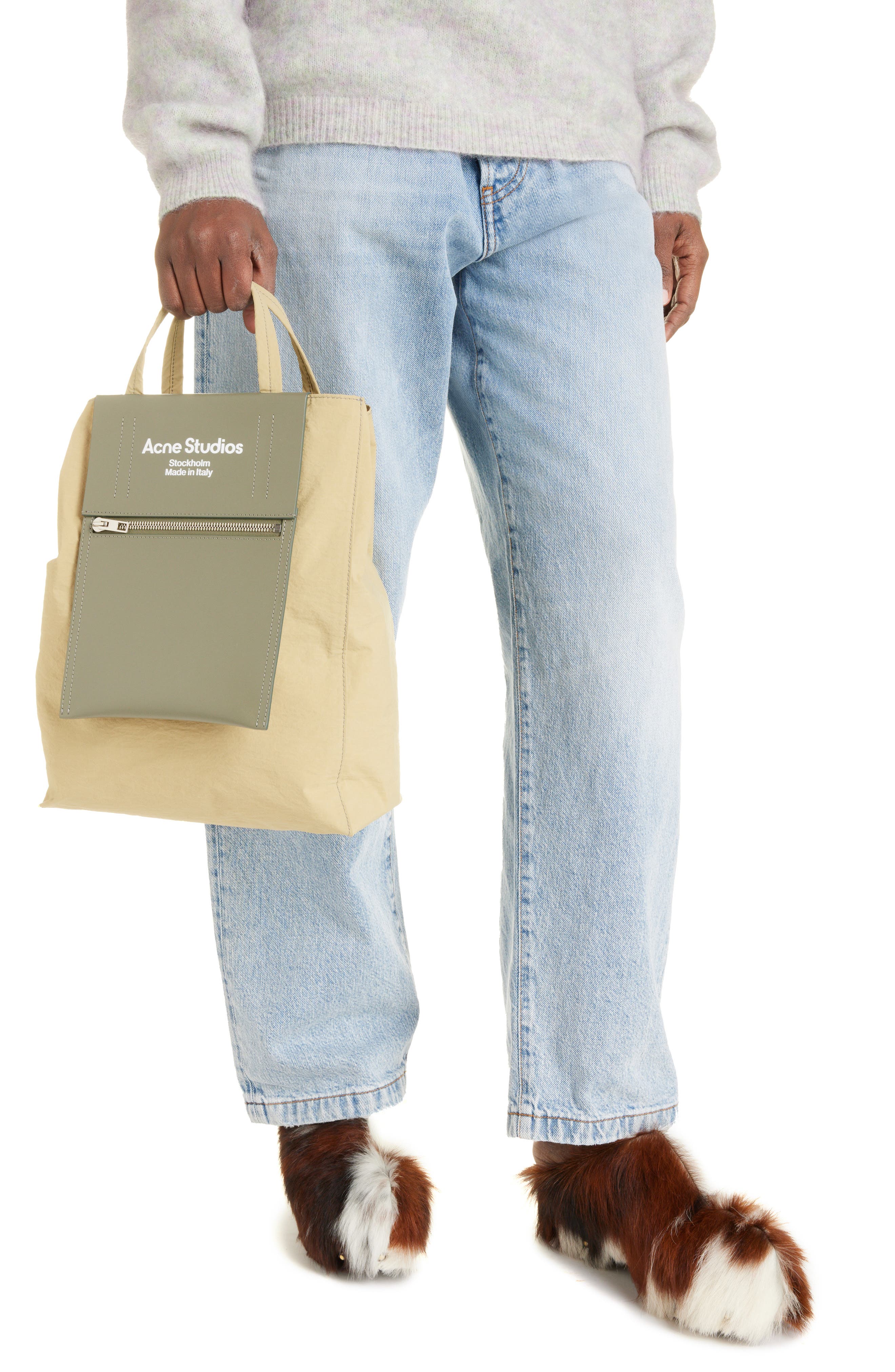 Acne Studios Baker Out Papery Nylon Tote, Alternate, color, 