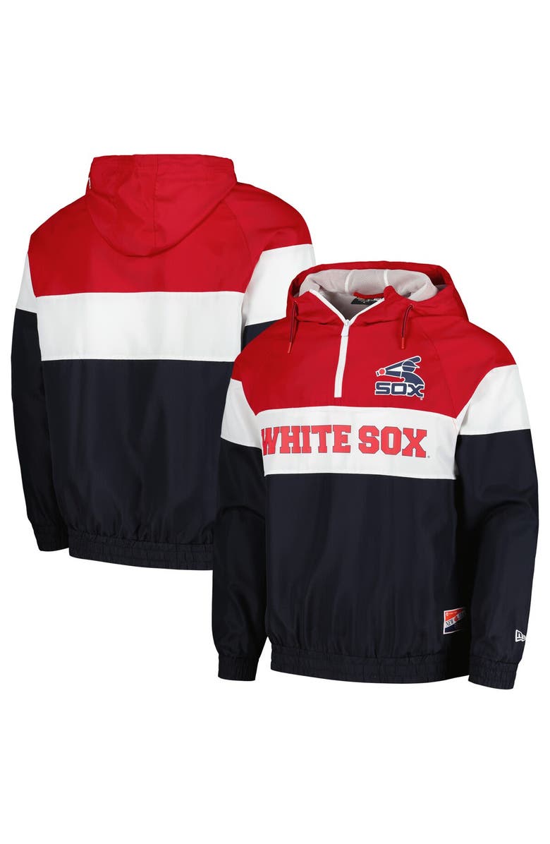 New Era Men's New Era Navy Chicago White Sox Ripstop Raglan Quarter-Zip Hoodie Windbreaker Jacket, Main, color, Navy