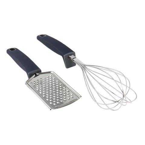 Bluemarine 2 Piece Stainless Steel Grater and Whisk Set