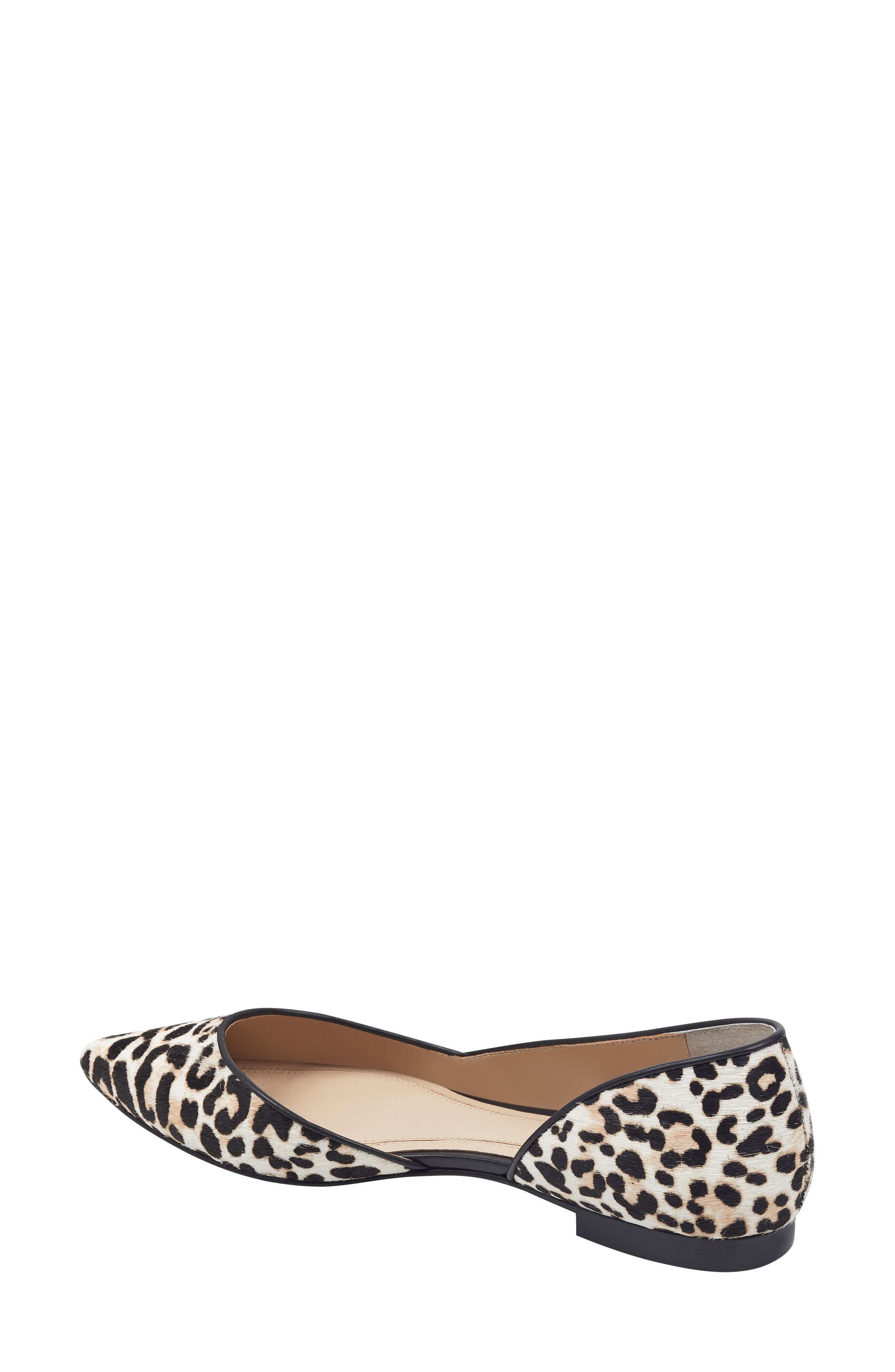 Sunny Genuine Calf Hair Flat, Alternate, color, WHITE LEOPARD CALF HAIR