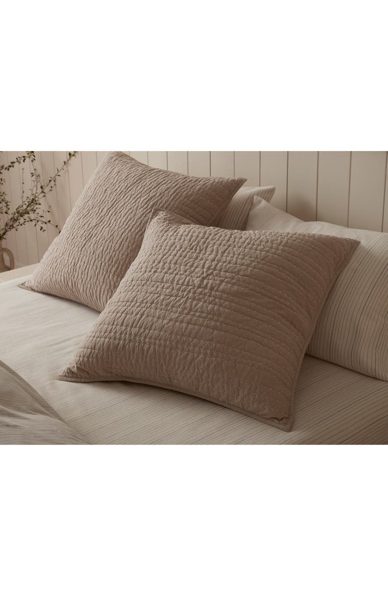 Coyuchi Organic Cotton Chambray Pillow Cover, Alternate, color, Hazel Chambray