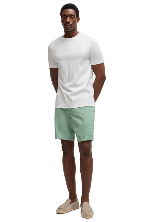 Shop Hugo Boss Boss Slice Stretch Cotton Shorts In Open Green