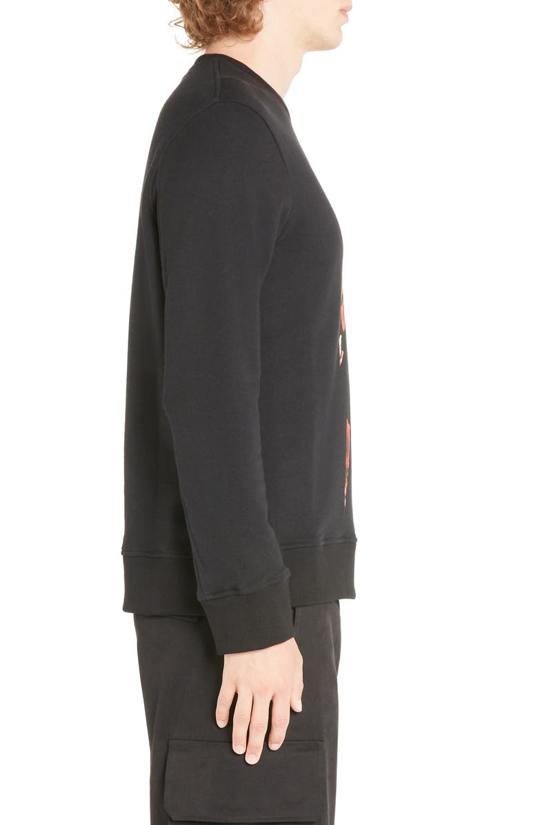 Neil Barrett Thunderbolt Flower Graphic Sweatshirt, Alternate, color,