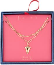 Leith Layered Pizza Pendant Necklace