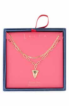 Leith Layered Pizza Pendant Necklace