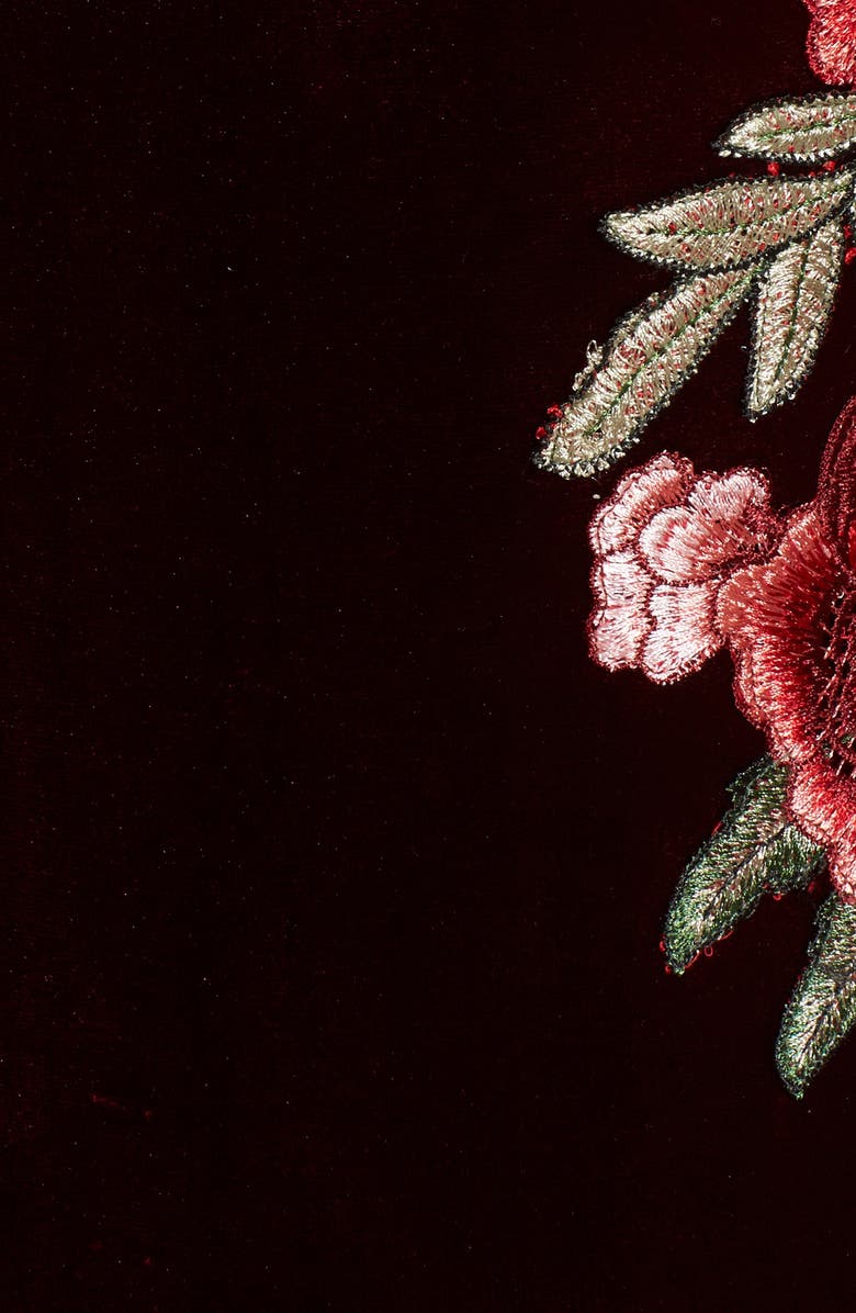 Socialite Embroidered Velvet Bodysuit, Alternate, color,