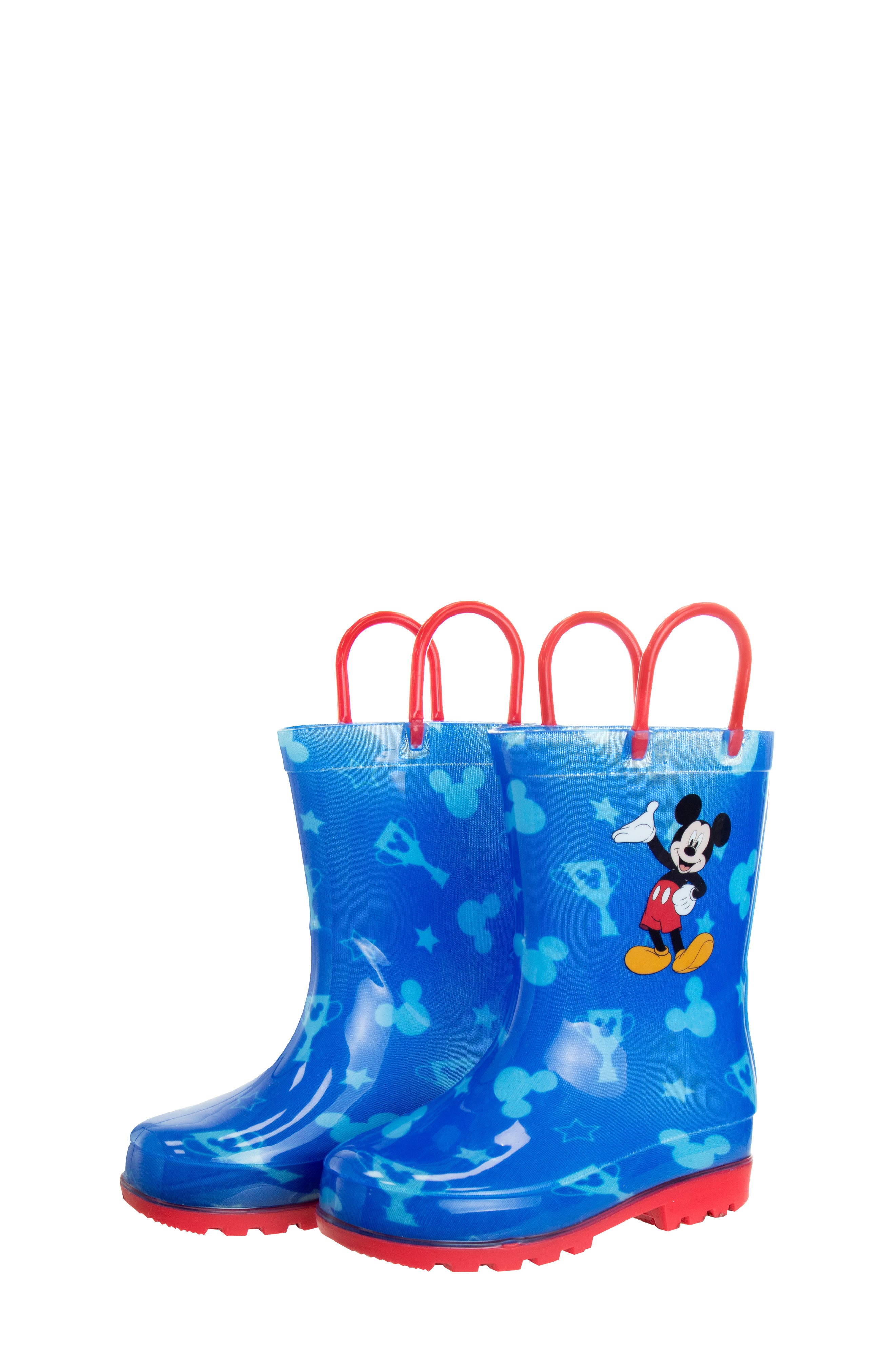 JOSMO Kids' Disney Mickey Mouse Rain Boot, Alternate, color, Blue/Red