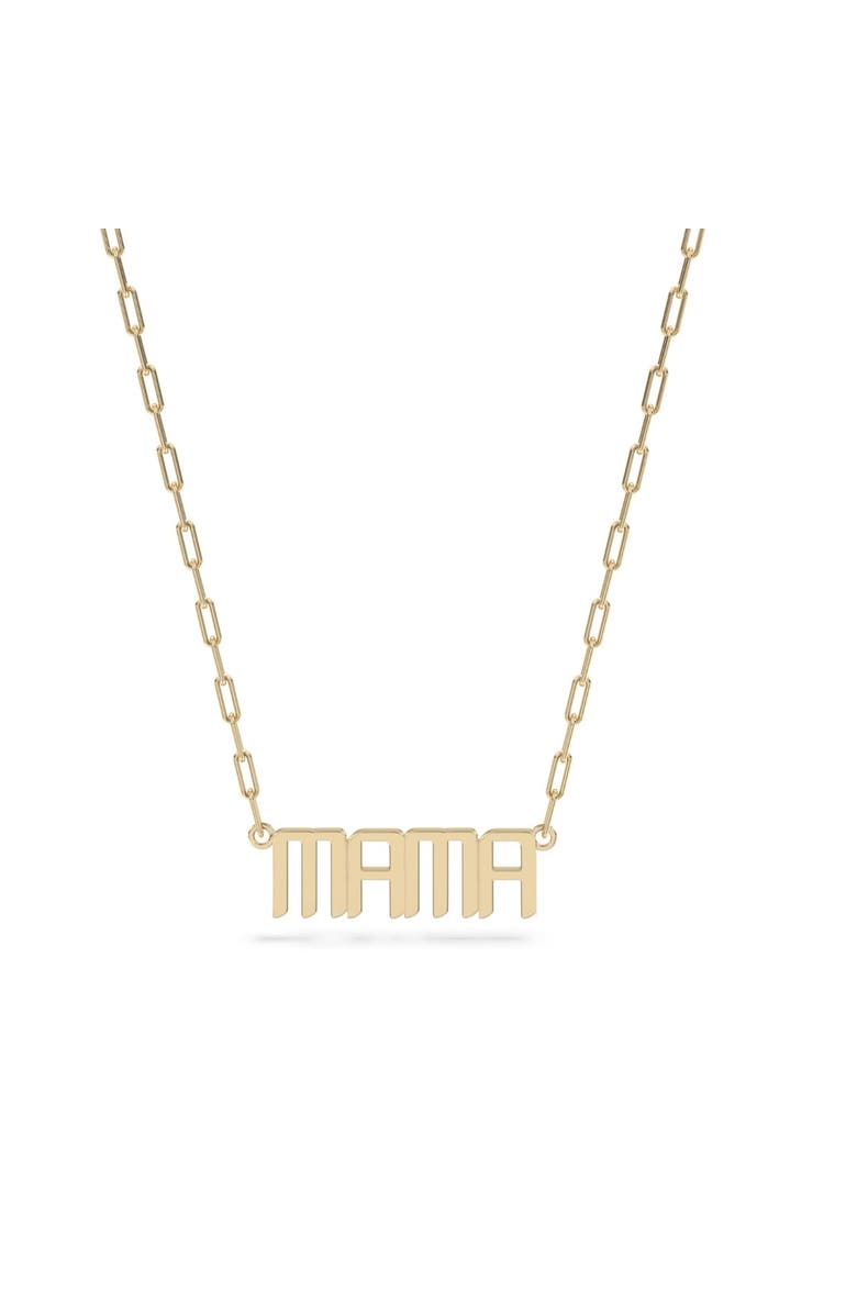 Leni James The Signature Mama Nameplate Necklace, Main, color, Gold