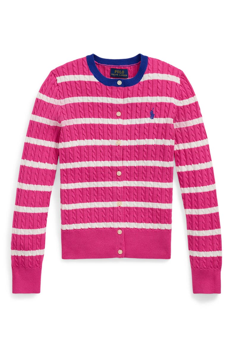 Polo Ralph Lauren Kids' Stripe Cotton Cardigan, Main, color,