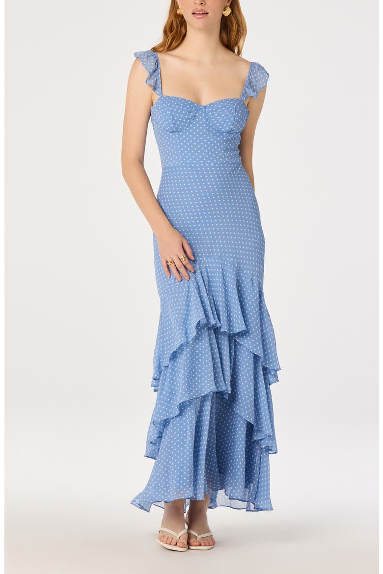 Alcina Polka Dot Maxi Dress, Alternate, color, BLUE WHITE POLKADOT