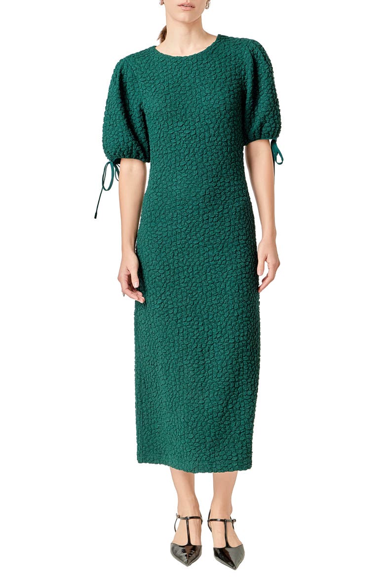 english green color dress Factory Women's Smocked Midi silver homecoming gown