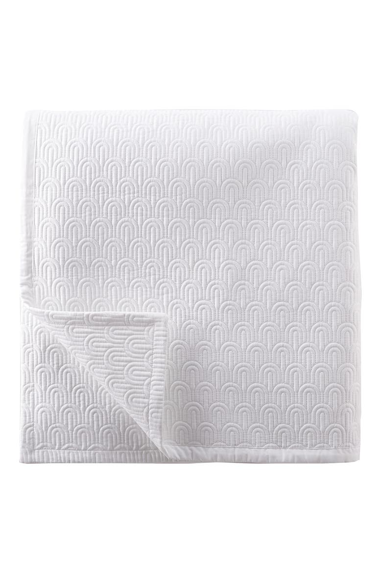 Quilted Scallop Coverlet - Full/Queen, Alternate, color, WHITE
