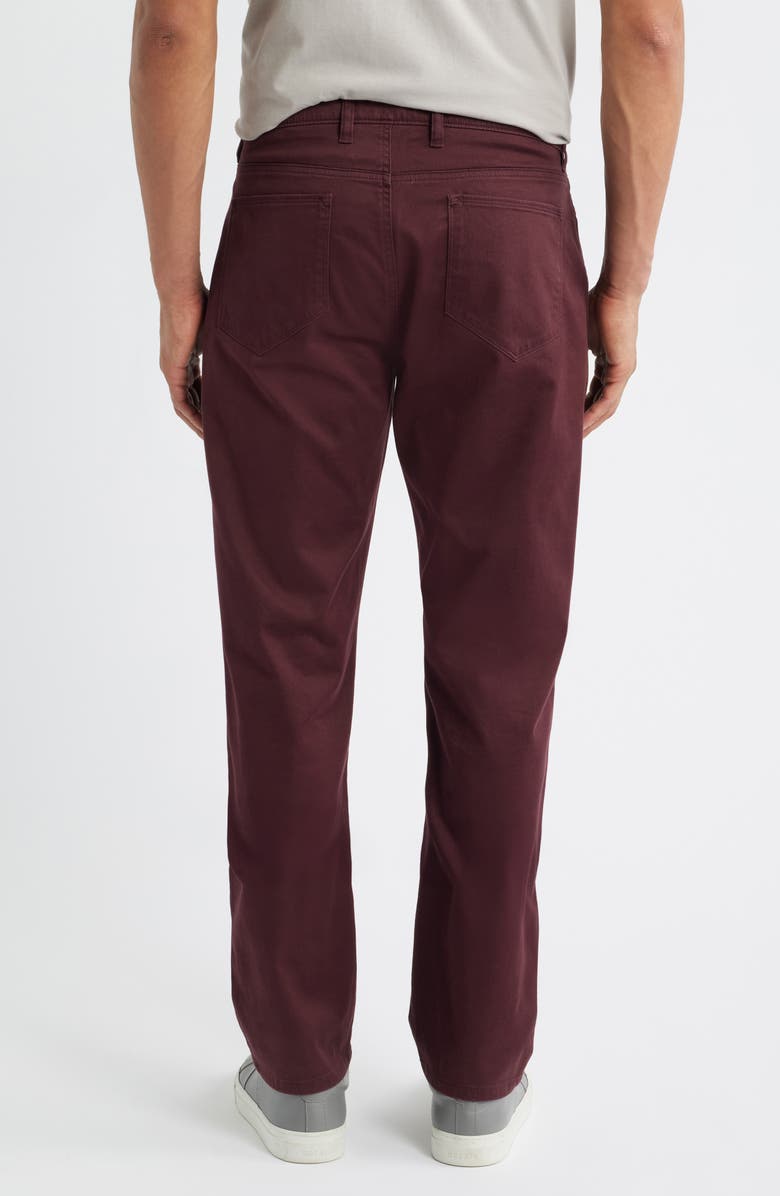 Johnston & Murphy Five-Pocket Cotton Blend Pants, Alternate, color, Burgundy
