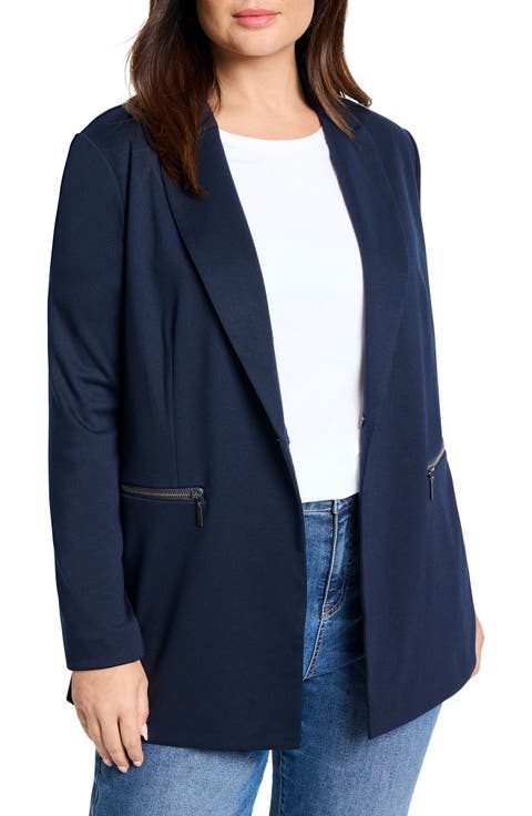 Zip Pocket Ponte Jacket (Plus)