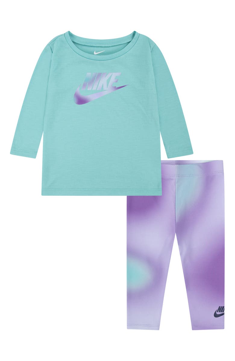 Nike Dri-FIT Logo T-Shirt & Leggings Set, Main, color, Black Raspberry