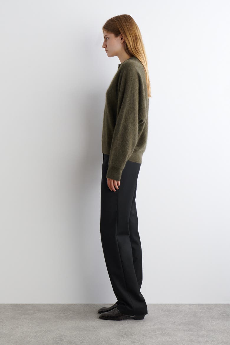 Brushed-Cashmere Polo Sweater, Alternate, color, KHAKI