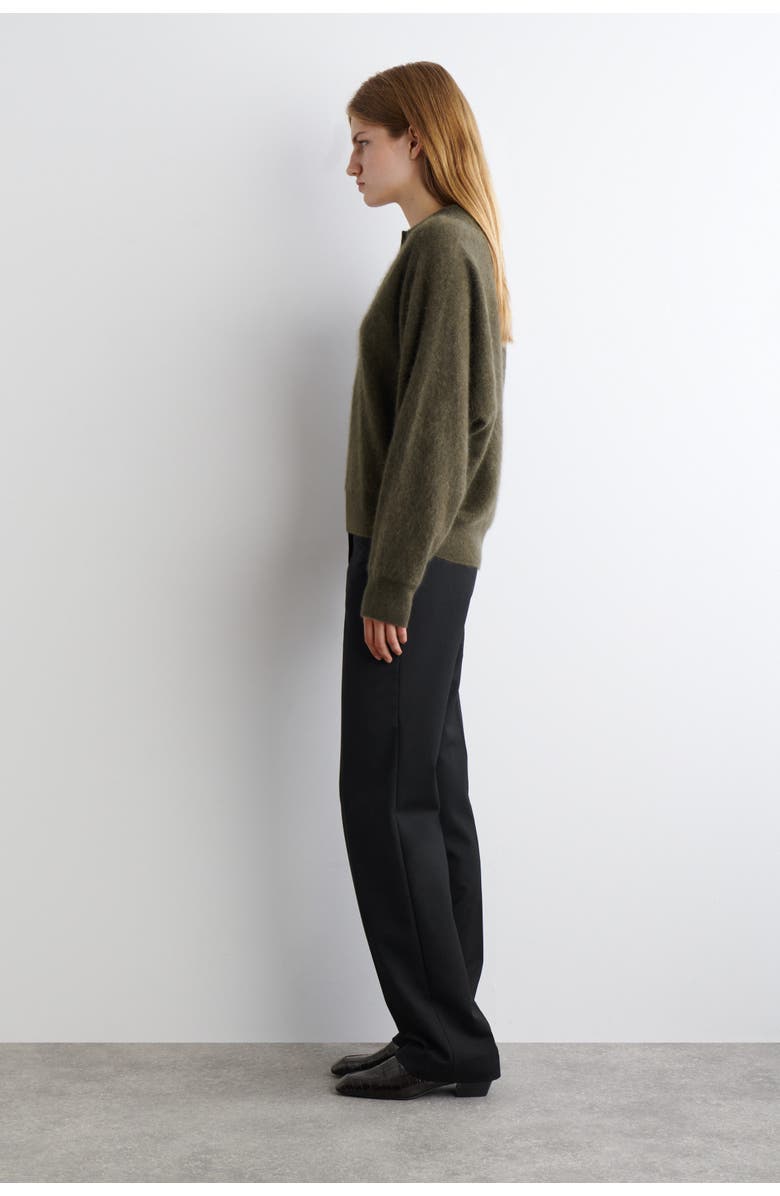 COS Brushed-Cashmere Polo Sweater, Alternate, color, Khaki