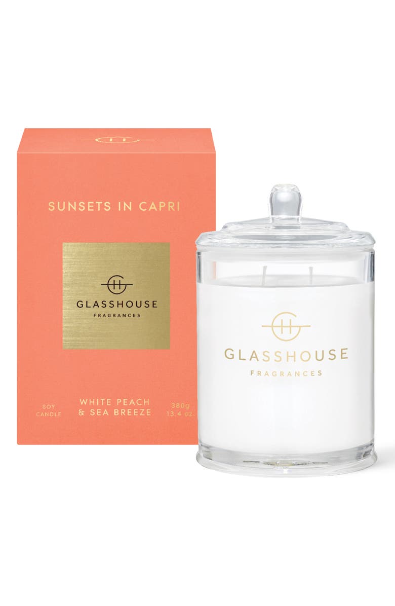 Glasshouse Fragrances Sunsets in Capri Two-Wick Scented Candle, Main, color, Sunsets In Capri