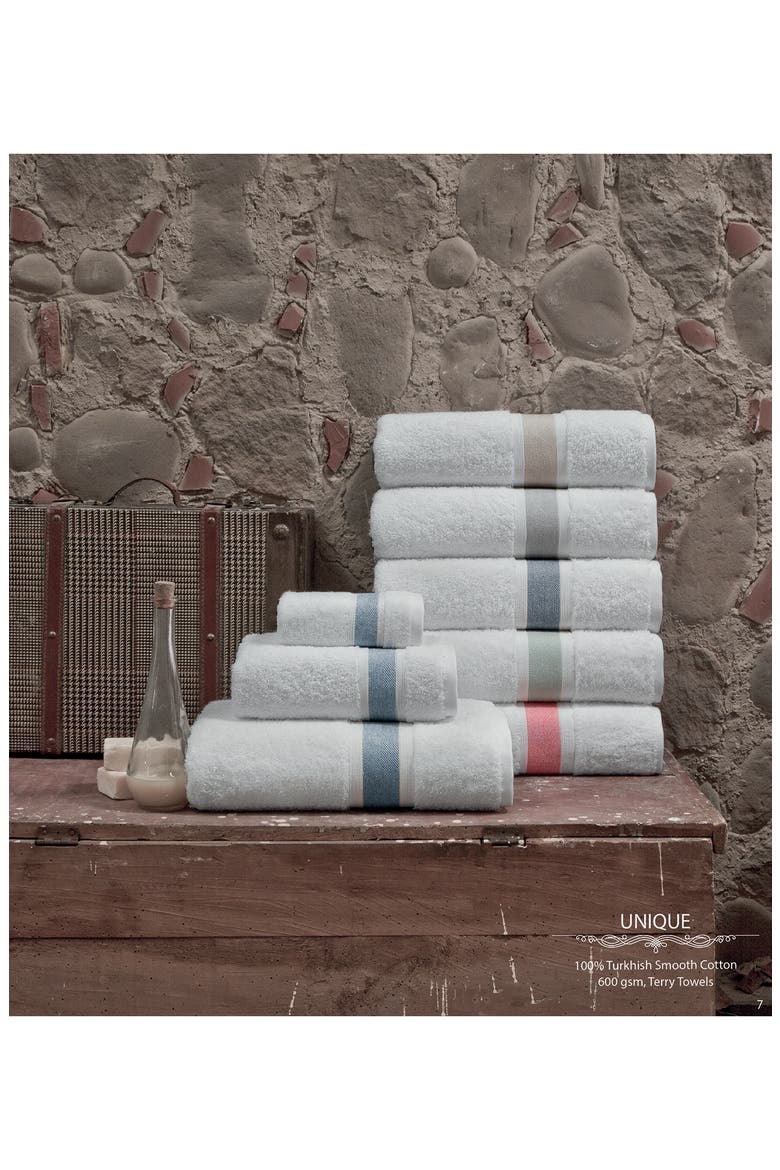 Unique Turkish Cotton Hand Towel 4-Piece Set, Alternate, color, GREEN