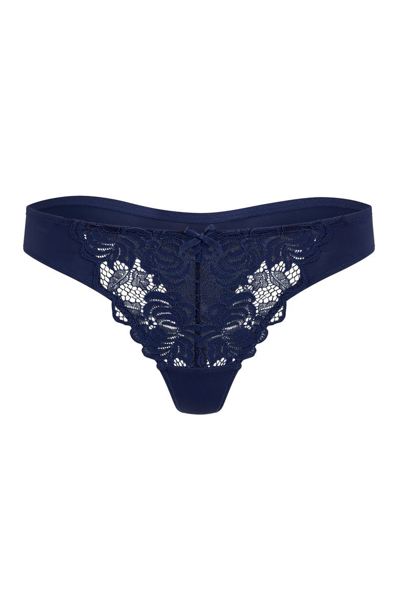 Adore Me London Thong Panties, Main, color, Dark Blue