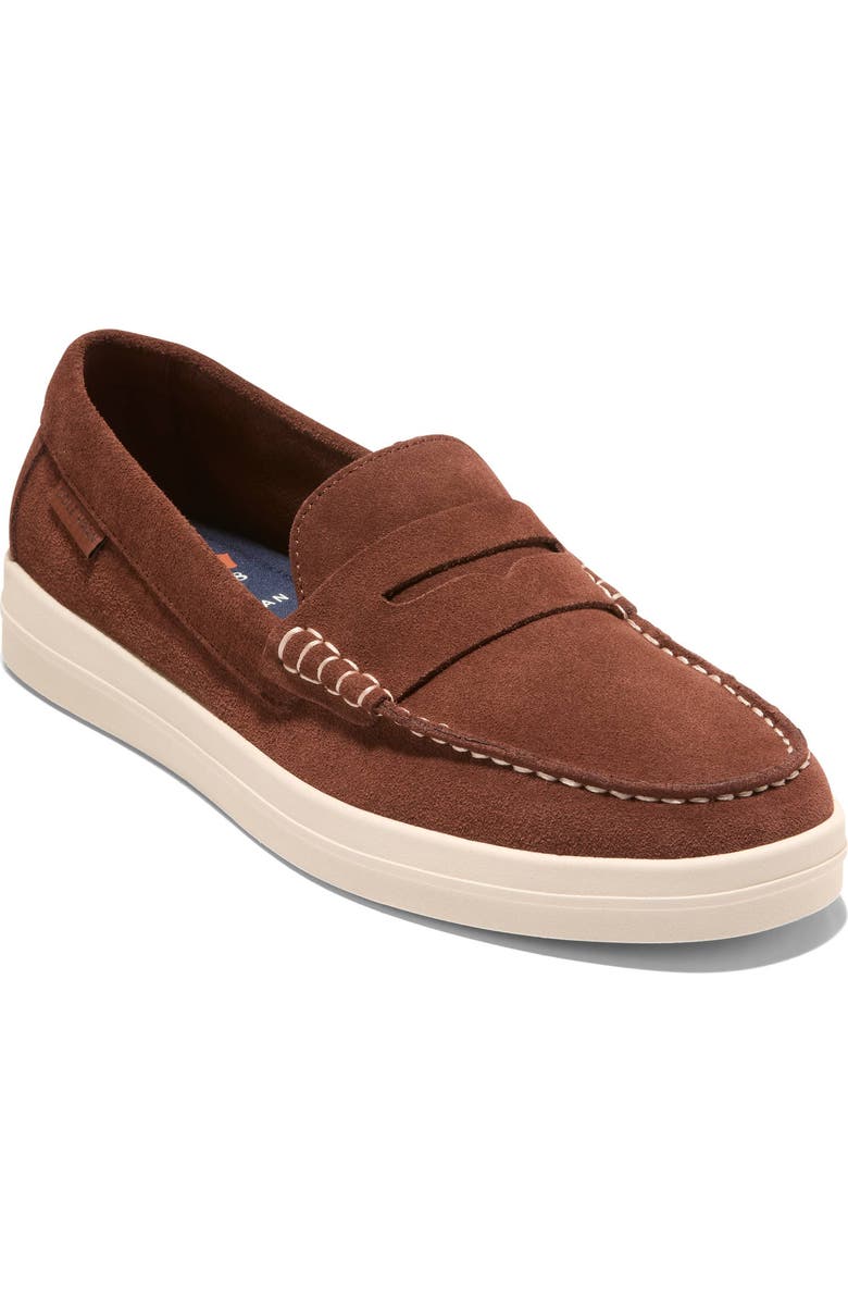 Cole Haan Nantucket Drift Penny Loafer, Main, color, Dark Sequoia Suede/ Angora
