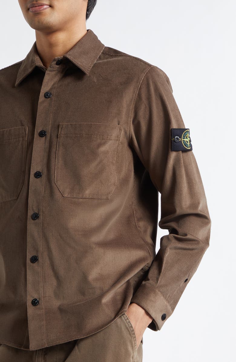 Stone Island Corduroy Overshirt, Alternate, color, Umber
