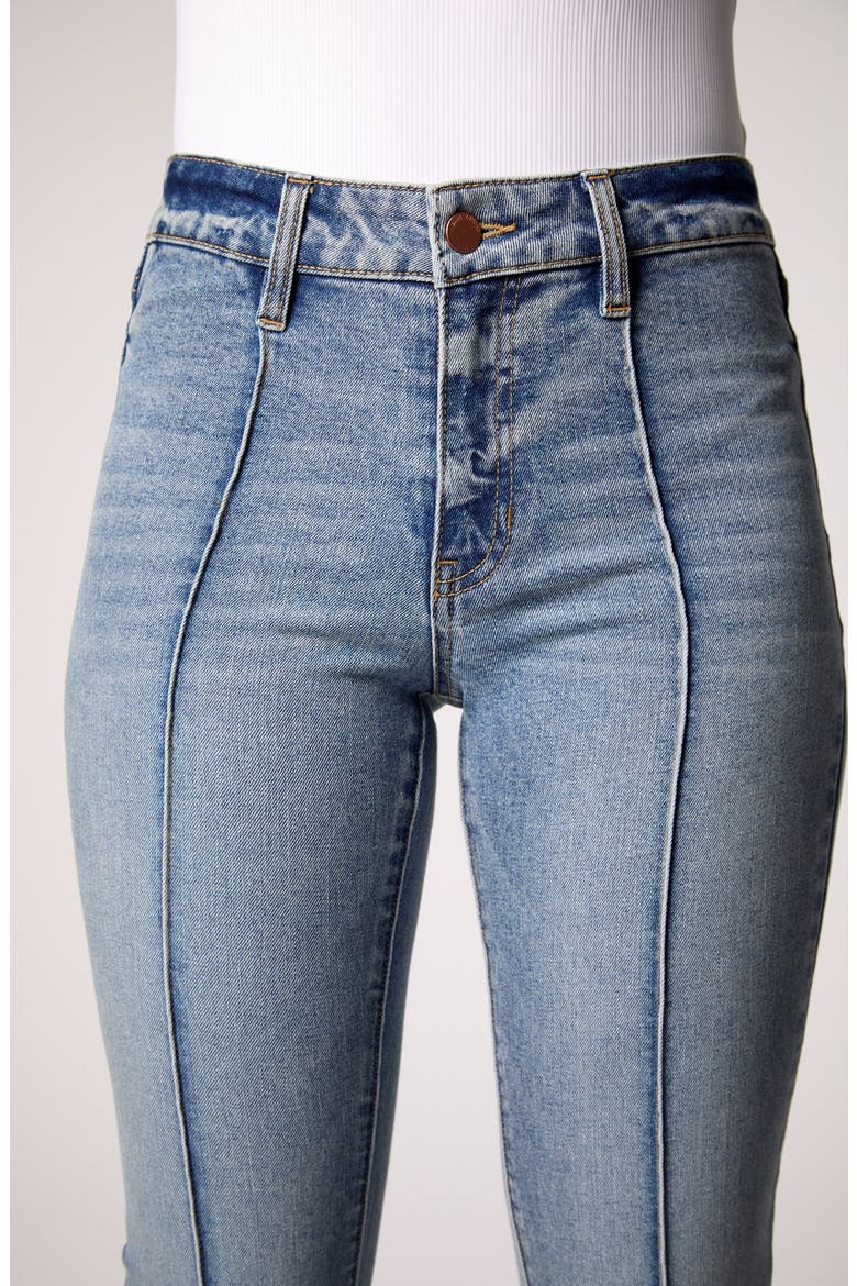 Maya Mid Rise Seamed Bootcut Jeans, Alternate, color, Med Tel Aviv