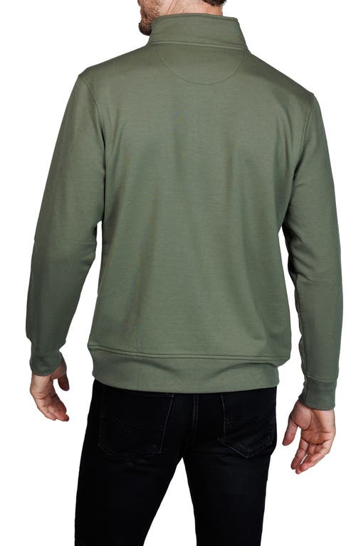 Tailorbyrd Fleece Quarter Zip Jacket In Green