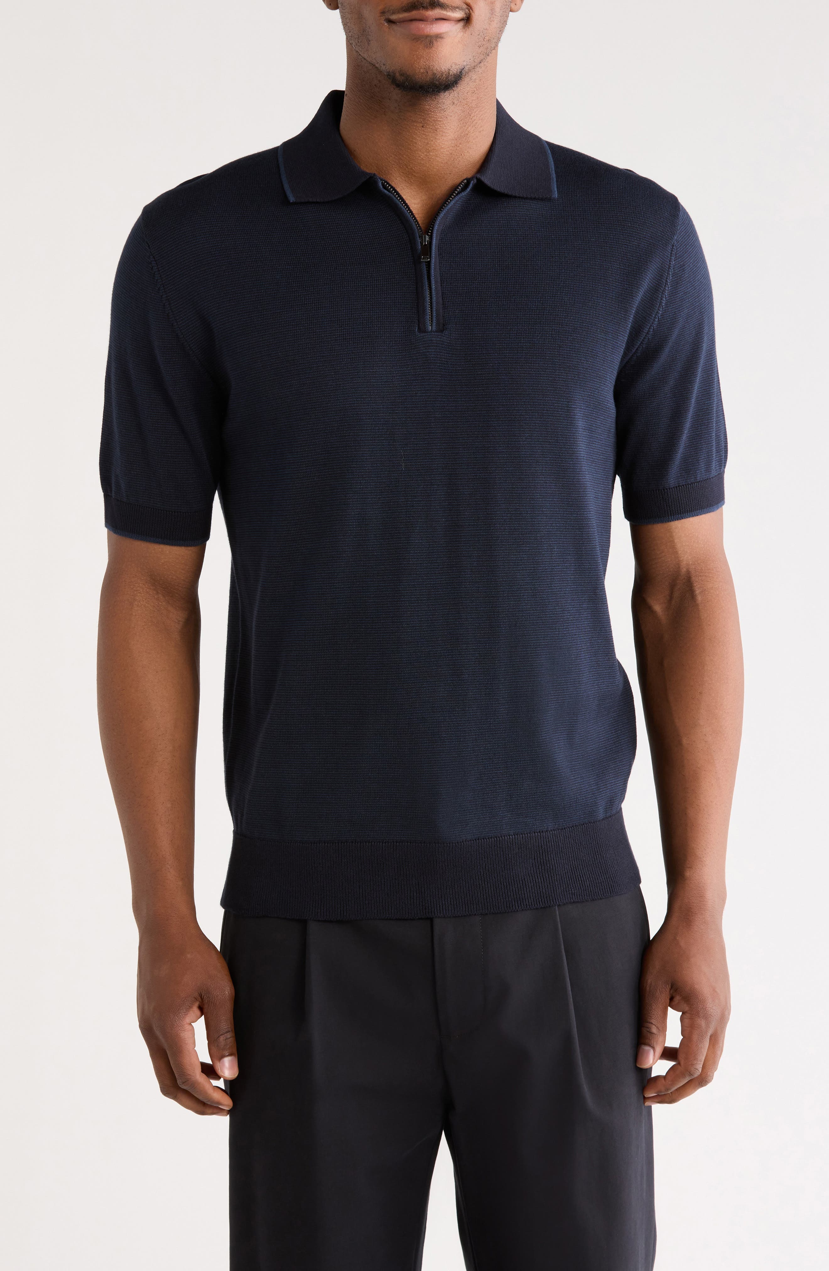 Cactus Man Textured Quarter Zip Polo