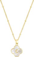 Adornia Mother-of-Pearl Clover Initial Pendant Necklace