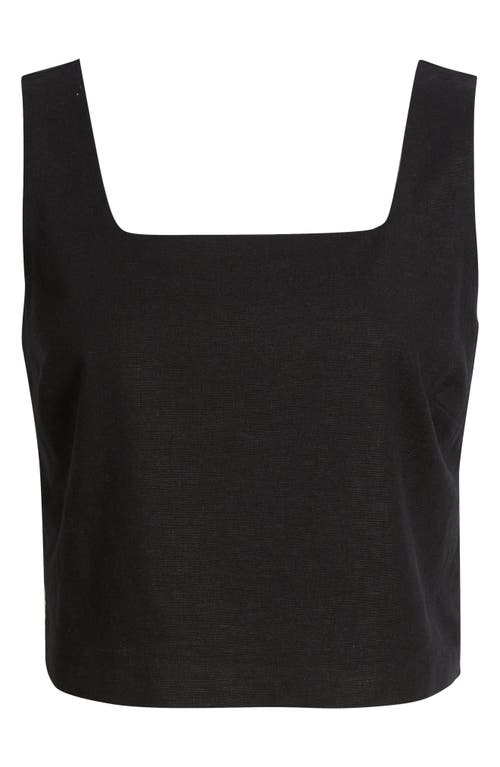 Open Edit Sleeveless Linen Blend Top